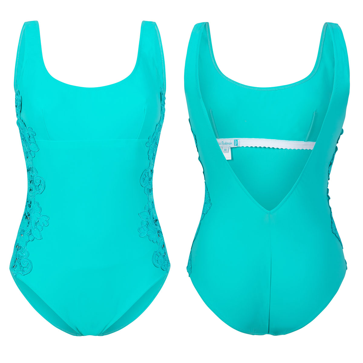 One-piece swimsuit &mdash; ghost mannequin &mdash; front and back